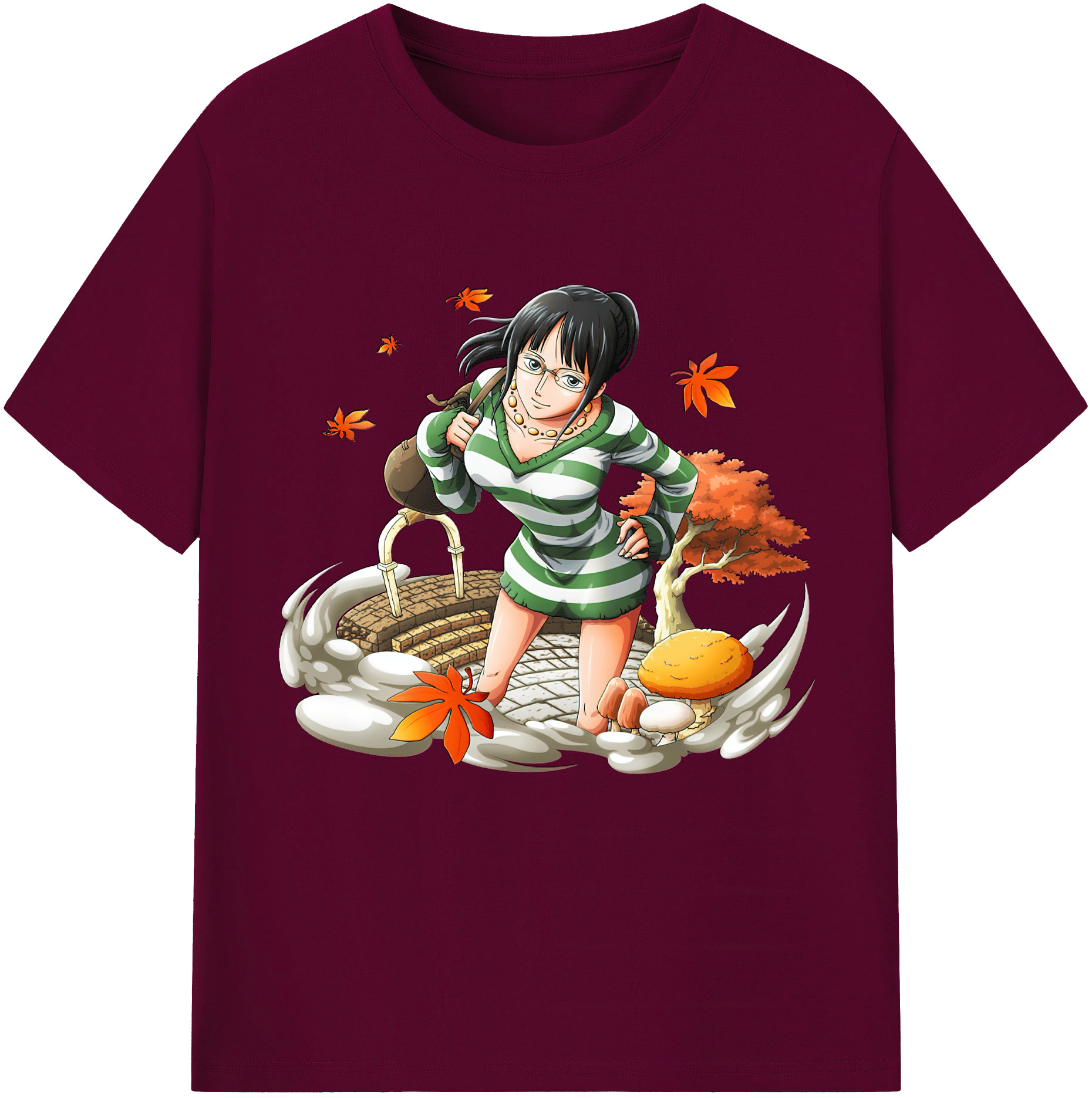 ワンピース ニコ・ロビン ONE PIECE Nico Robin レディースカジュアルプリントTシャツ（綿100％）